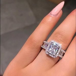 White Cubic Zirconia Sterling Ring